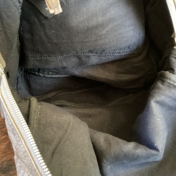 Day & Mood Gray Genuine Leather Lattice Design Backpack